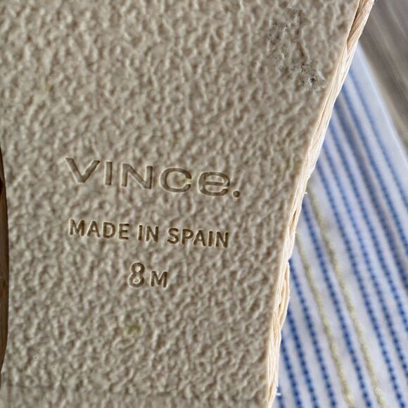 VINCE Women Gilian Suede Wedge Sandal Blonde Size 8M Beige NEW - Picture 9 of 16